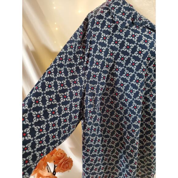Catherines Lobster Roll Tab Sleeve Button Up Shirt Size 5X Nautical Coastal - Picture 5 of 9